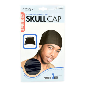 Magic Collection Men's Spandex Skull Cap 4764Bla