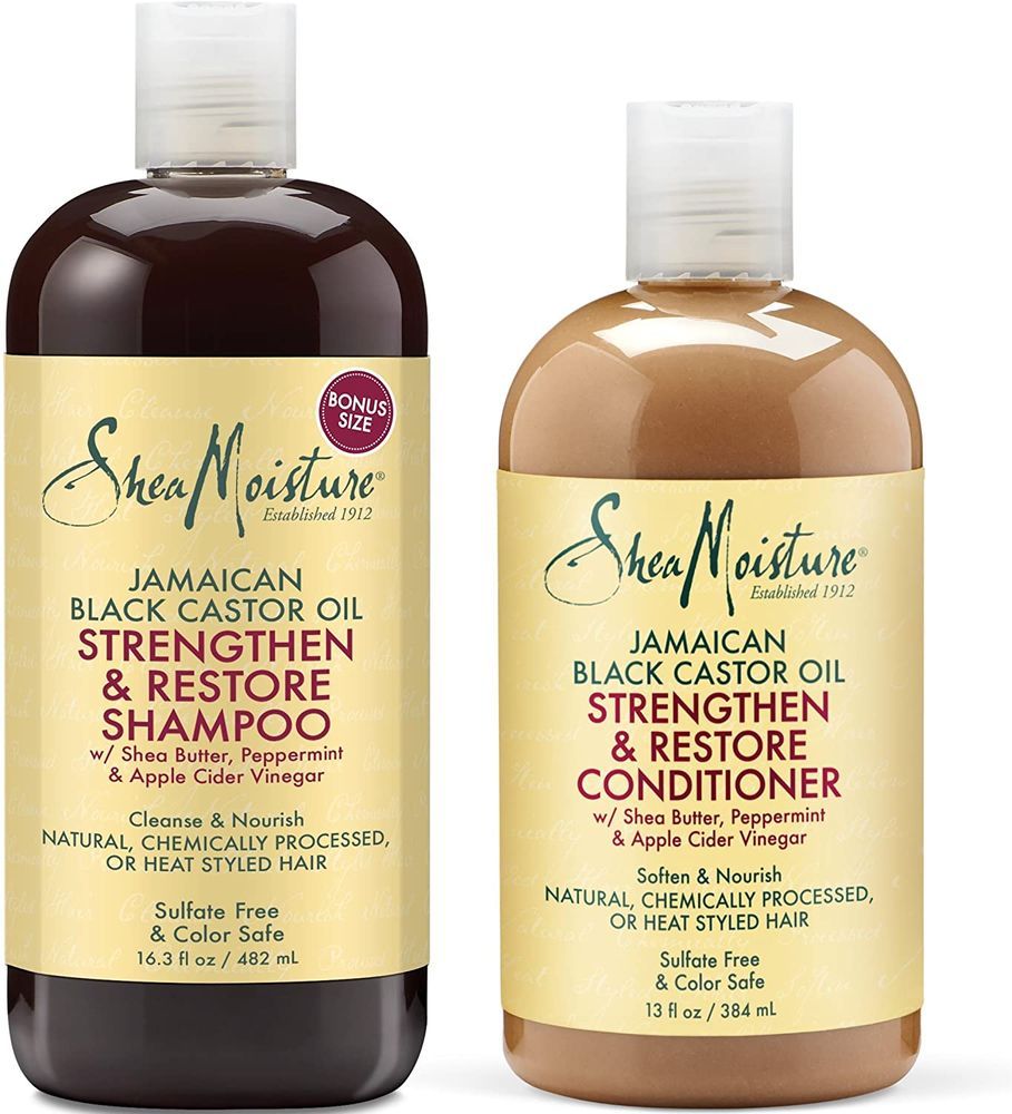 Shea Moisture Jamaican Black Castor Oil Strengthen, Grow & Restore Shampoo & Conditioner Duo Pack