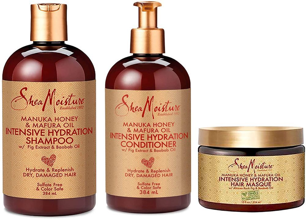 Shea Moisture Manuka Honey & Mafura Oil Intensive Hydration Shampoo + Conditioner + Masque