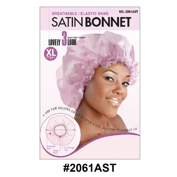 Magic Collection Women's Elastic Band Satin Bonnet X Large 2061ast