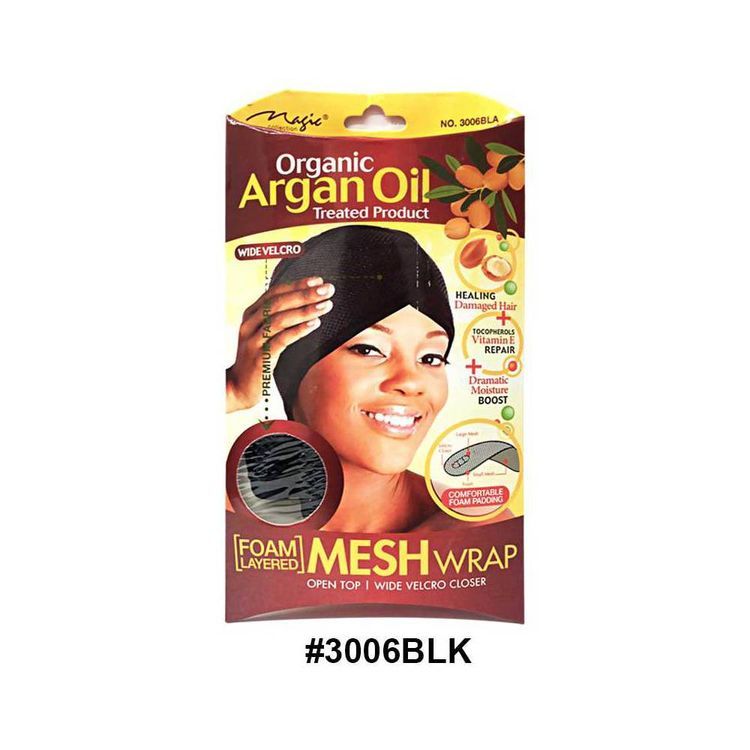 Magic Collection Women's Organic Argan Oil Treated Mesh Wrap 3006blk