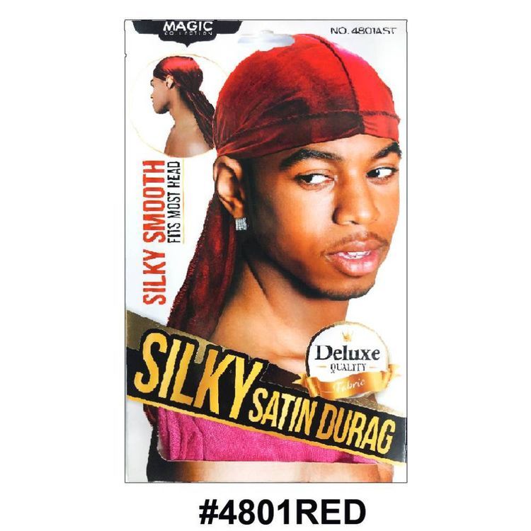 Magic Collection Men's Silky Satin Durag Red 4801red