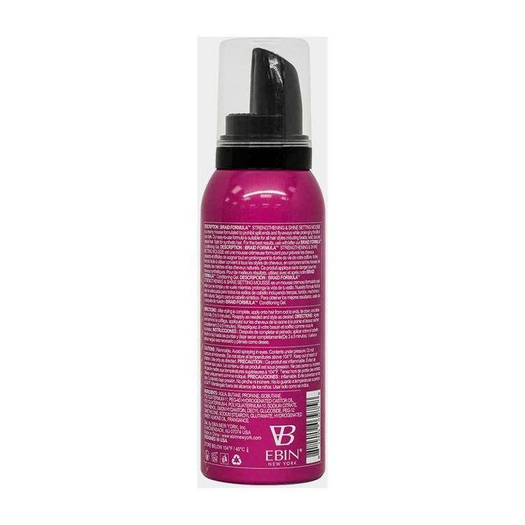 Ebin New York Braid Formula Strengthening & Shine Setting Mousse Sweet Almond Oil