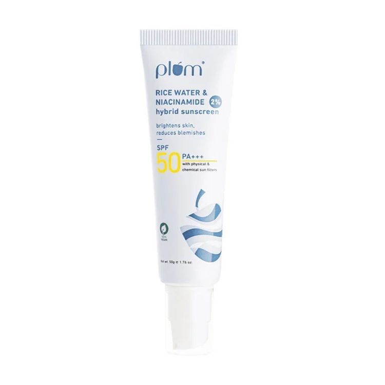 Plum 2% Niacinamide & Rice Water SPF 50 PA+++ Hybrid Sunscreen