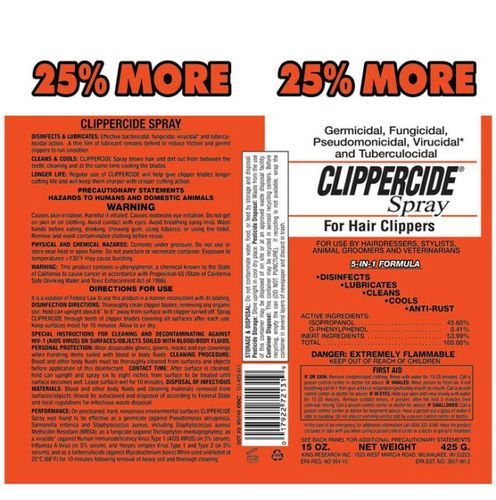 Clippercide Spray for Hair Clippers 5 in 1 Formula