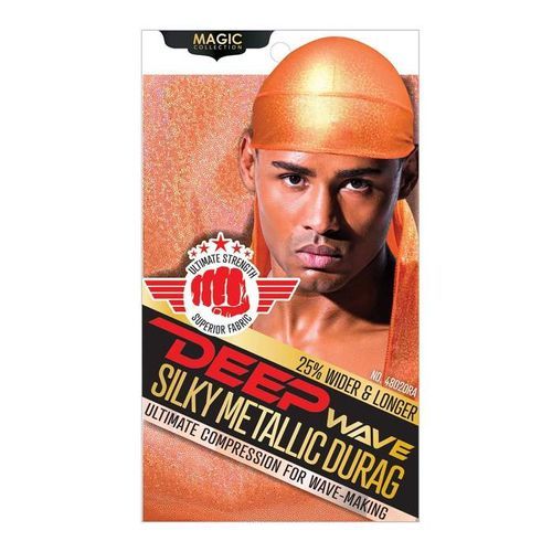 Magic Collection Deep Wave Silky Metallic Durag Orange