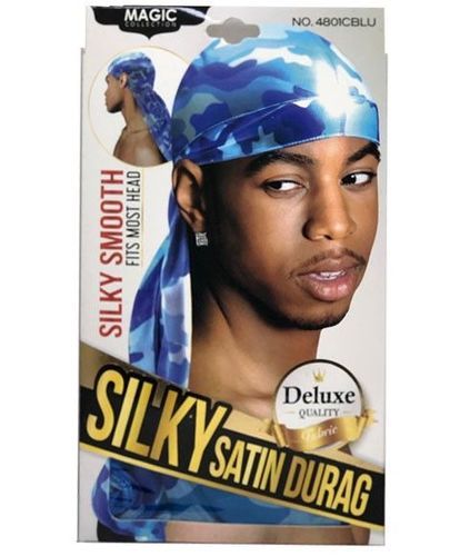 Magic Collection Men's Silky Satin Durag Blue 4801cblu